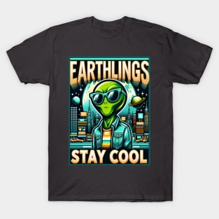 Earthlings Collection: Retro Alien Stay Cool Urban T-Shirt